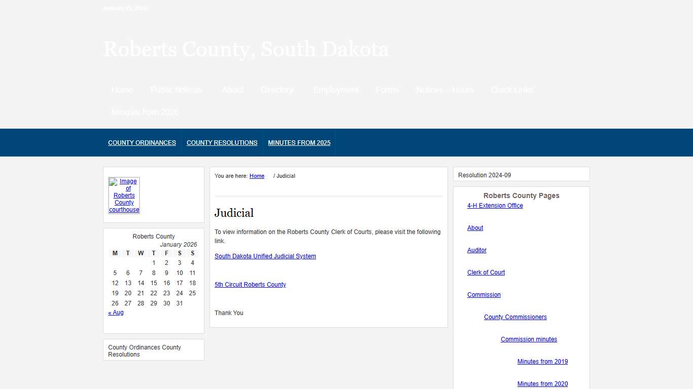 Judicial - Roberts County, South Dakota